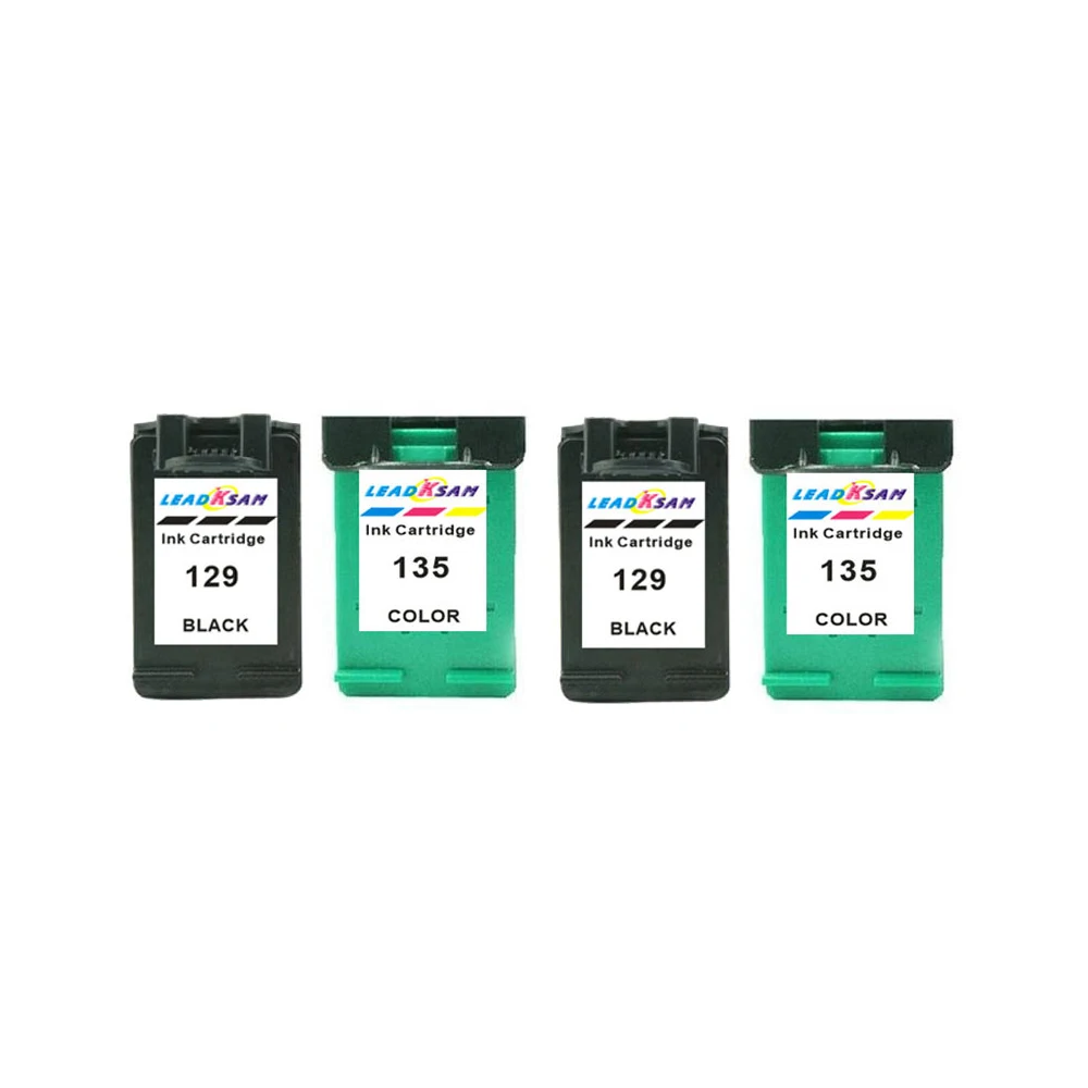 2 комплекта/4 шт. совместимый для hp129 135 заменить 129 чернильный картридж HP Photosmart C4180