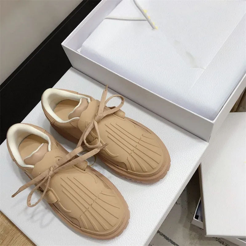 2021 brand design shell shoes round toe platform sneakers lace up flat bottom sweat absorbent hot selling casual womens shoes free global shipping