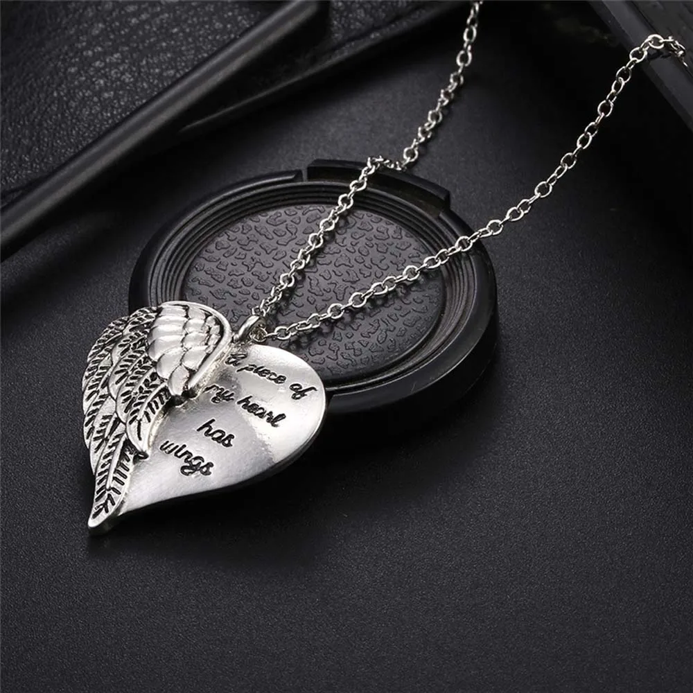 2020New Любовь Сердце крылья шаблон кулон ожерелье элегантные Whisper Angel женщины семья