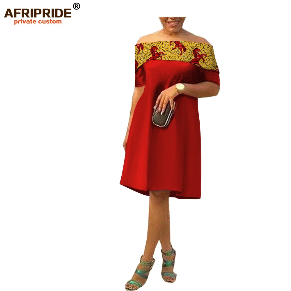 Африканское Повседневное платье для женщин AFRIPRIDE с коротким рукавом и вырезом
