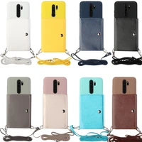 for redmi 6 6a 7 7a 8 8a 9 note 7 8 8 pro 8t 9s wallet phone case stand cover long diagonal shoulder strap card pocket purse