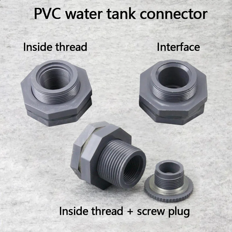

fish tank Bulkhead Pipe Joints pvc Fmale thread aquarium water inlet outlet connector water tank drainage 1 Pcs