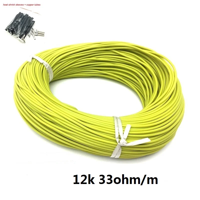 Электрический 12K 33ohm/m нагревательный кабель из углеродного волокна 220V инфракрасный теплый напольный провод домашний нагреватель