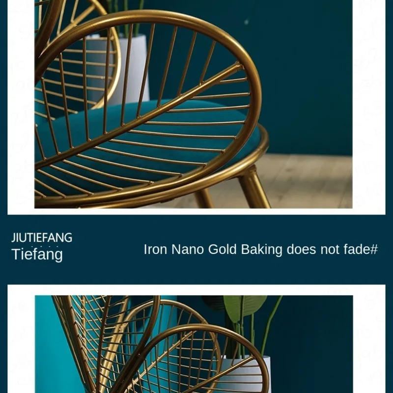 

nordic modren peacock shape living room chair sofa chair wrought iron ins chair Leisure customized creative simple minimalist