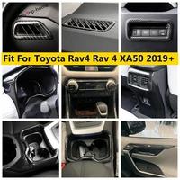 carbon fiber look interior for toyota rav4 rav 4 xa50 2019 2022 air dashboard water cup holder cover trim accessories