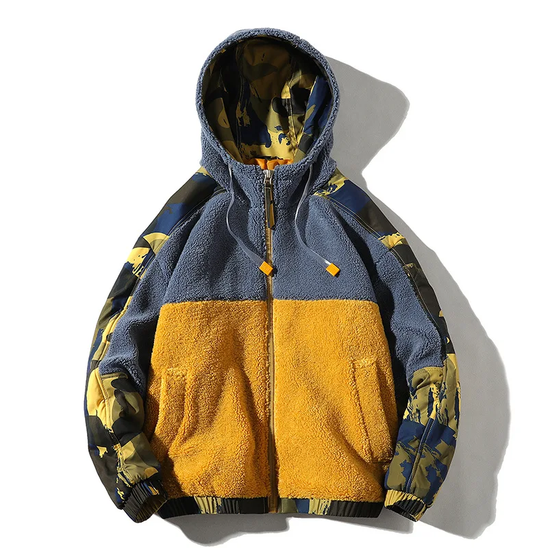 Мужская куртка с капюшоном BOLUBAO камуфляжная приталенная из плюшевой ткани