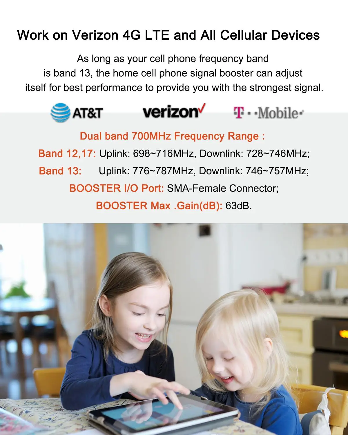 Фото Усилитель сотового сигнала 3G 4G LTE AT&T Verizon, 700 МГц, 12/МГц №4
