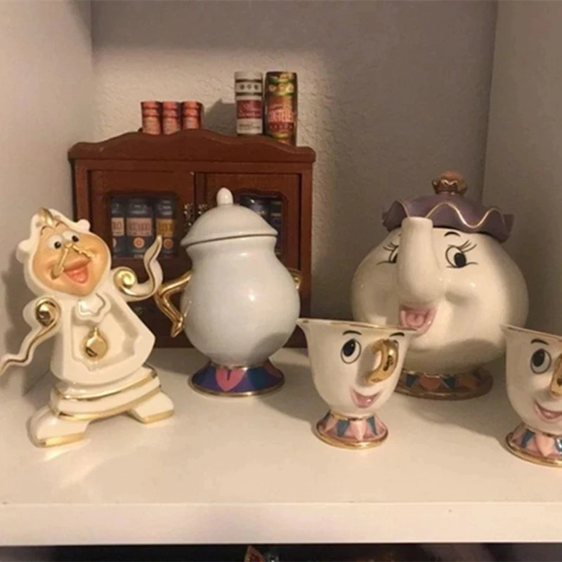 

Cartoon Beauty And The Beast Teapot Mug Mrs Potts Chip Tea Pot Cup Sugar Bowl Cogsworth Coffee Pot Lovely Xmas Gift Fast Post