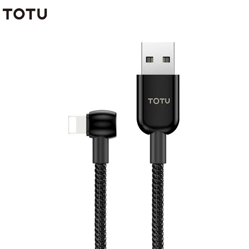 TOTU 1,2 м нейлоновый USB кабель для зарядки телефона для Iphone 11 Pro Max кабель с светодиодный светильник для зарядки Iphone X 8 7 6 Plus зарядное устройство