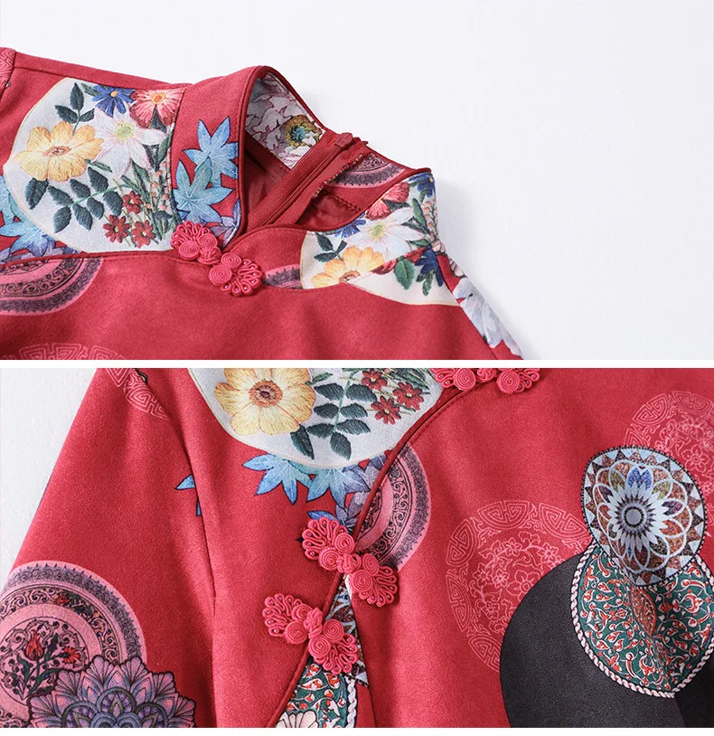 2020 летние новые китайские традиционные улучшенные Cheongsam милые замшевые Миди