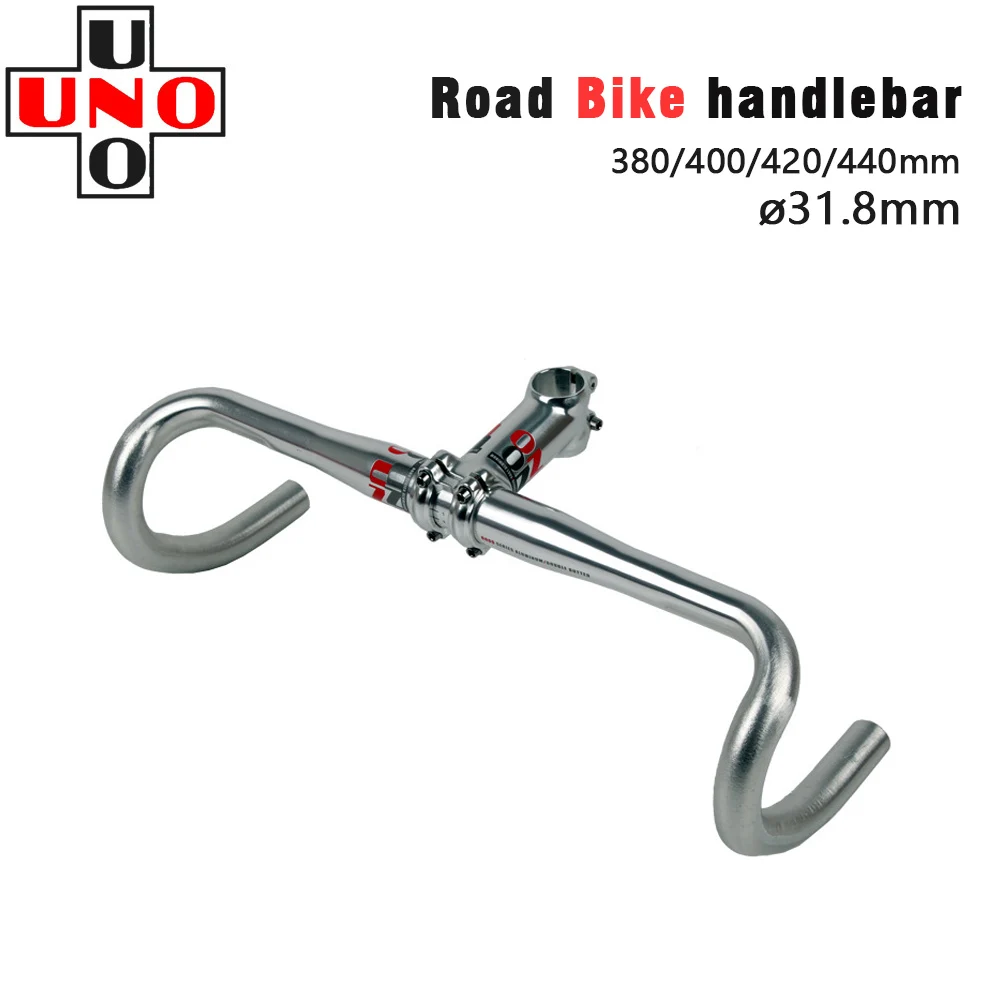 

UNO Road Bike handlebars Ultralight aluminum alloy Bent Bicycle Handlebar for 31.8mm 380/400/420/440MM Bicycle Part