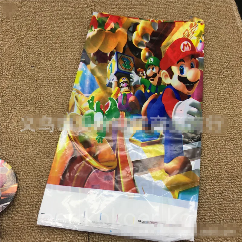 Mario Bros складные pinata Mario Bros вечерние украшения для игры Забавные товары для дня рождения Супер Марио пината - Цвет: table cloth1pcs