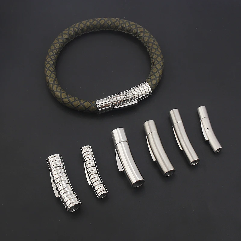 

1 шт. изогнутая трубка из нержавеющей стали, байонетная защелка, соединитель для шнура 3/4/5/6 мм, браслета, ожерелья, аксессуары для изготовлен...