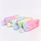 Карандаш Kawaii Creative pencil чехол градиентной расцветки, милая плюшевая восьмиугольная сумка для девочек, Студенческая простая сумка для хранения