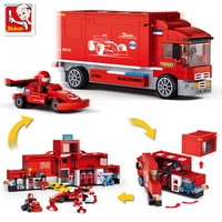 city f1 formula racing car transport truck creation bricks wagon lorry cargo building blocks brinquedos educational kids toys