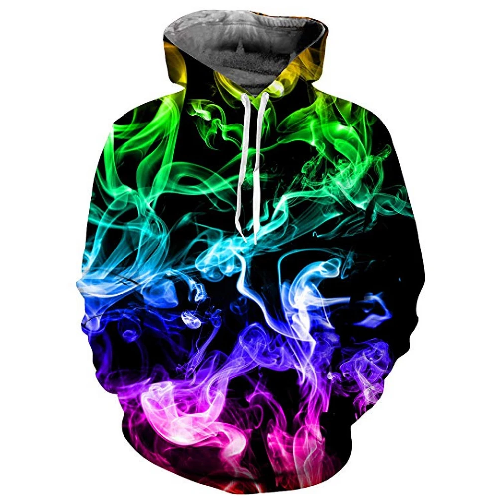 

2021 New Color Flame Hoodie 3D Sweatshirt Men's and Women's Hoodie Loose Fall Winter Coat Jacket Hoodie Street Wear