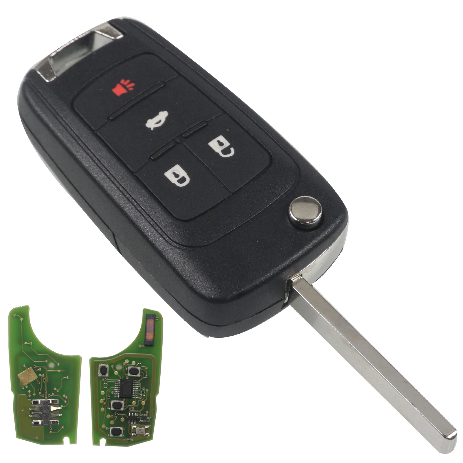 jingyuqin Car Remote Key Suit for Chevrolet Malibu Cruze Aveo Spark Sail 2/3/4 Buttons 433/315MHz Control Alarm Fob - Цвет: 4B
