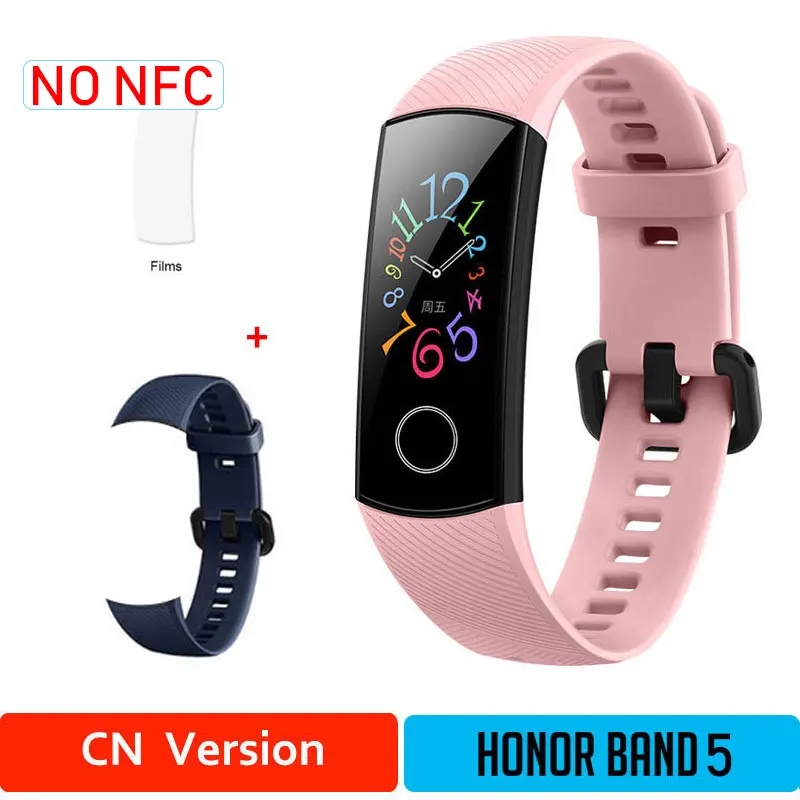CNPink5moDB Глобальная версия Honor Band 5 браслет с кислородом крови смарт-трекеры активности Bluetooth умный Браслет мониторинг сердечного ритма - Цвет: CNPink5moDB