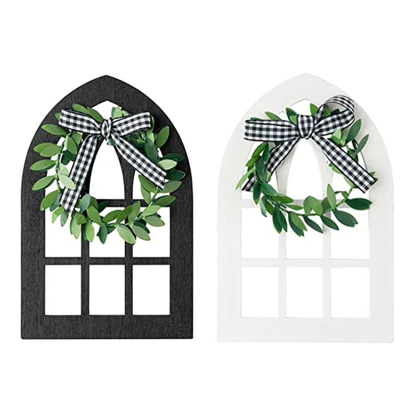 

Boho Настенный декор деревянная рамка окна для Гостиная украшения винтажное украшение для стен дом макраме пастырской оконная рама