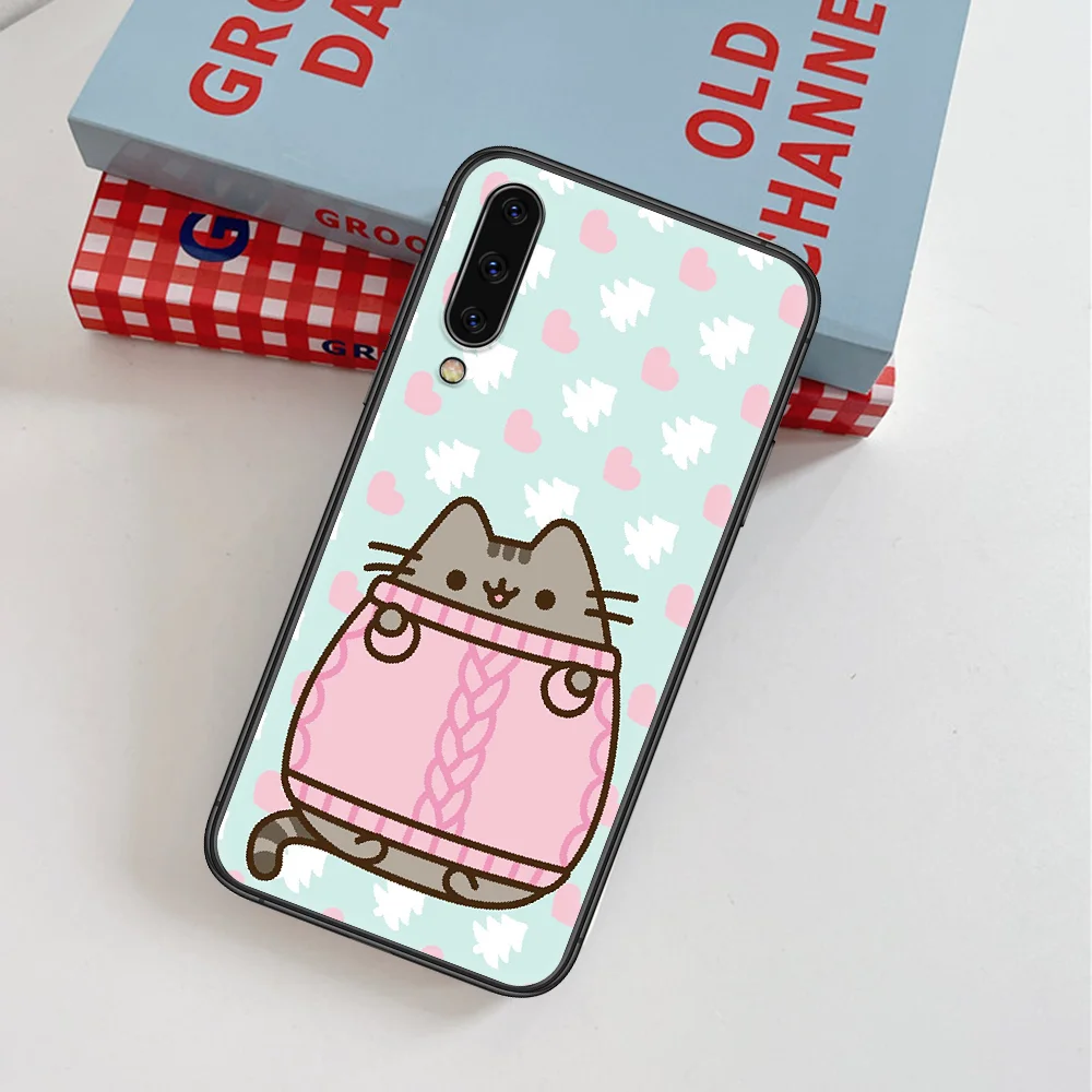 

Cartoon Pusheen Cute Cat Phone Case For Samsung Galaxy A 3 5 7 8 10 20 20E 21S 30 30S 40 50 51 70 71 black Shell Pretty Funda