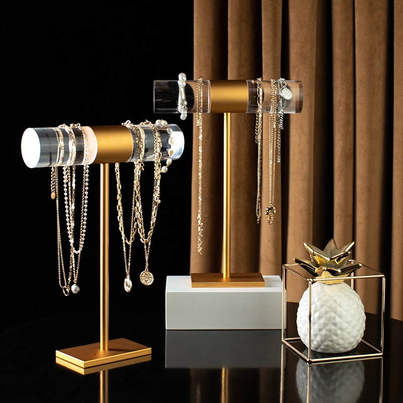 

New Fashion Bracelets Pendants Chains Display Holder Acrylic Copper Jewelry Display Stand
