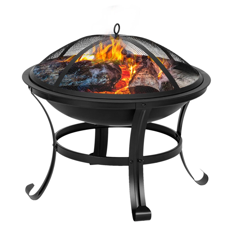 

Curved Feet Iron Steel Large Fire Bowl Cast Iron Firepit Garden Fireplace Outdoor Fire Pit for Garden Patio Terrace Camping Heat