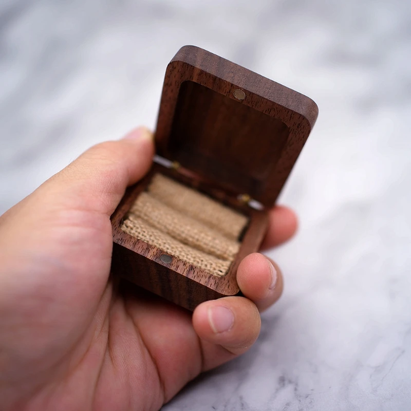 Шкатулка для украшений из орехового дерева помолвки свадебной церемонии
