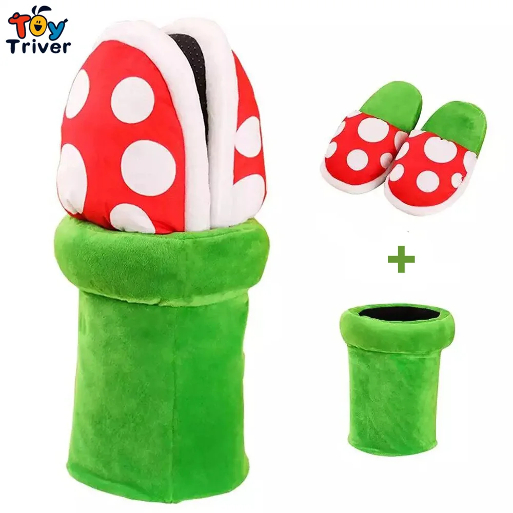 Забавные тапочки с изображением цветов Супер Марио Пирана - Цена: 1 517,85 руб.