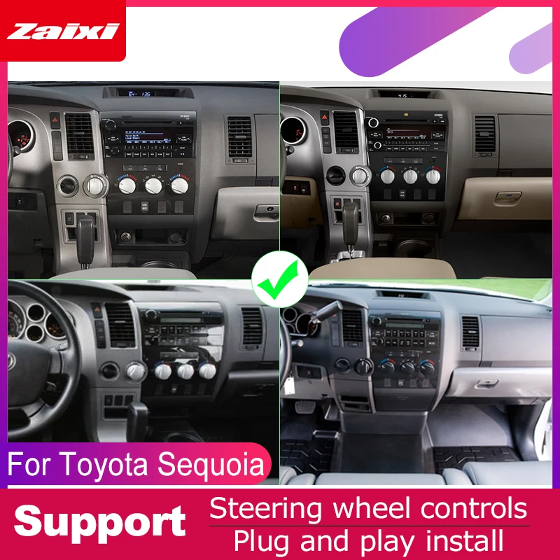 ZaiXi для Toyota Sequoia Tundra 2010 ~ 2012 Автомобильная Мультимедийная система Android 2 DIN