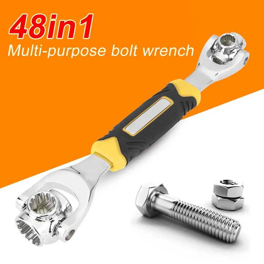 

48 in 1 Socket Wrench Rotary Spanner 360 Degree Rotation Spanner Universal Furniture Car Repair Hand Tool