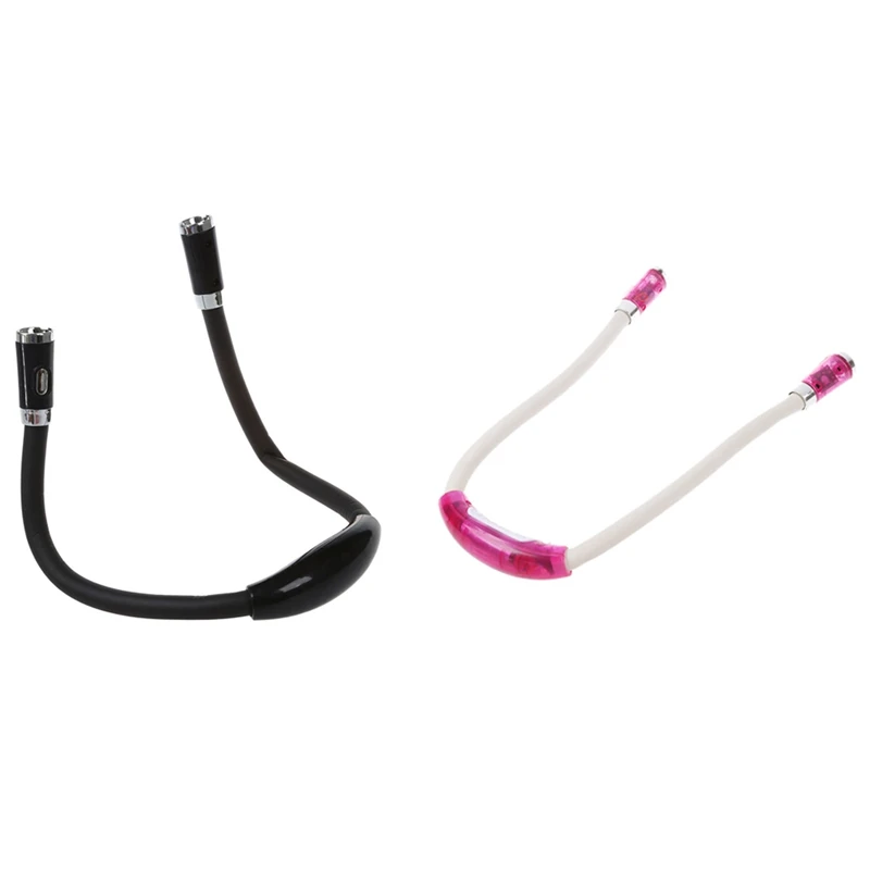 2 шт. светодиодный светильник для чтения книг с гибким горлышком 4 режима-черный и