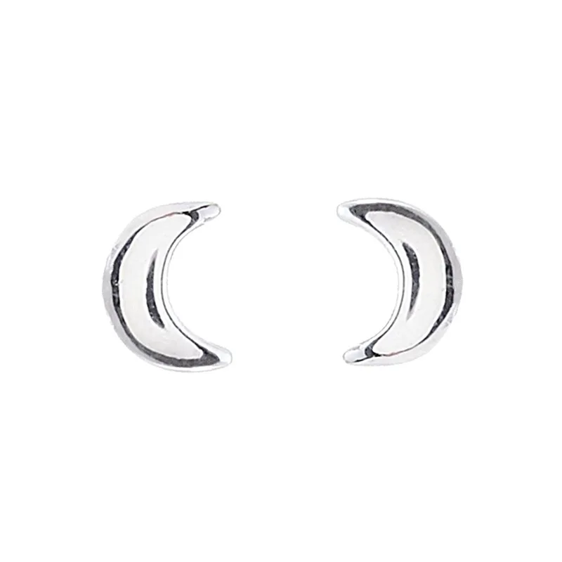 Crescent Moon Stud Earrings For Women New Fashion Small Geometry Invisible Ear Partner Simplicity Girl Starry Sky Style Jewelry images - 6