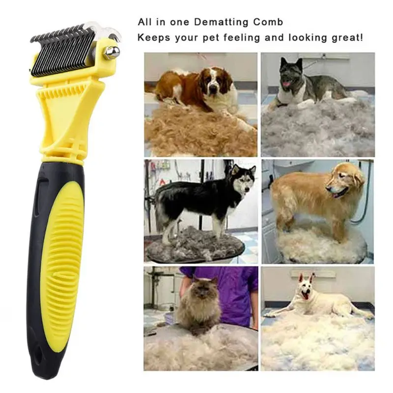 

2 Sided Dematting Comb Undercoat Rake Dematting Tool Brush For Long Hair Dropshipping