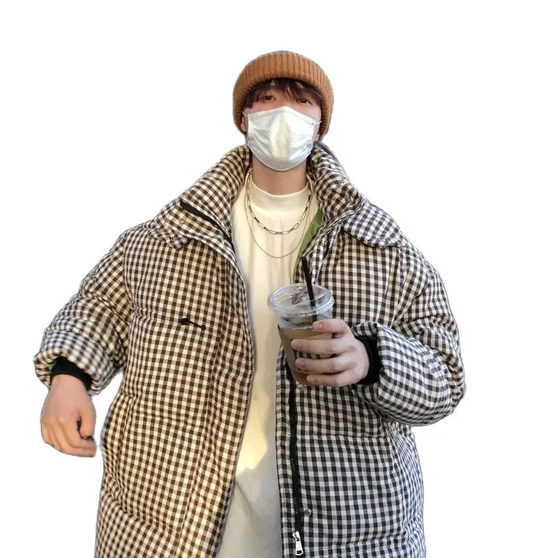 

Autumn Winter Unisex Men's Jacket woman Thick Classic Plaid Print Outerwear High Quality Warm Loose Hooded Jacket Man
