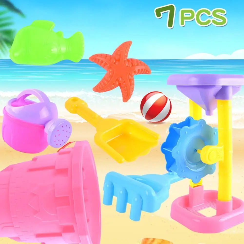 

Children's Summer Water Beach Bucket Sand Shovel 7pcs/set Parent-child Interactive Set Of Toys Outdoor Beach Toys