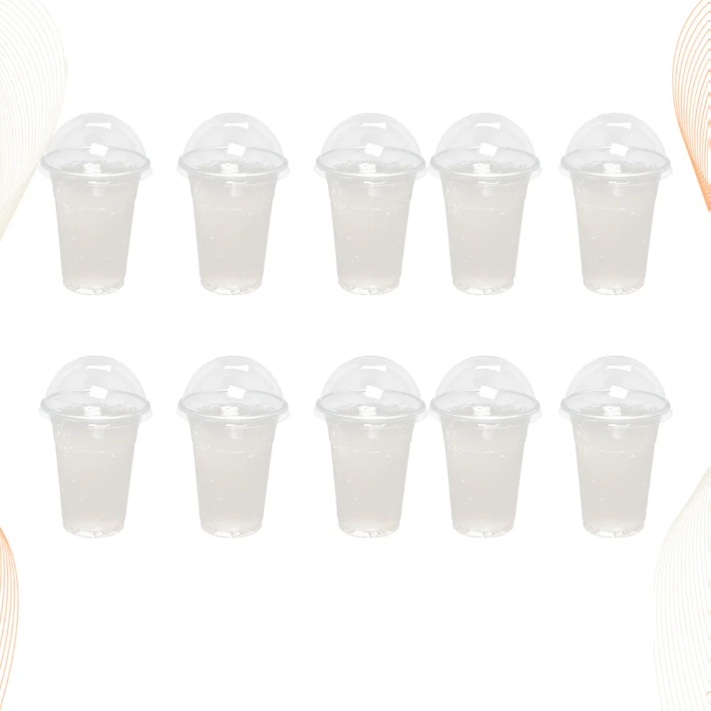 

100Pcs 360ml Disposable Clear Cups with a Hole Dome Lids for Tea Fruit Tea with Covers