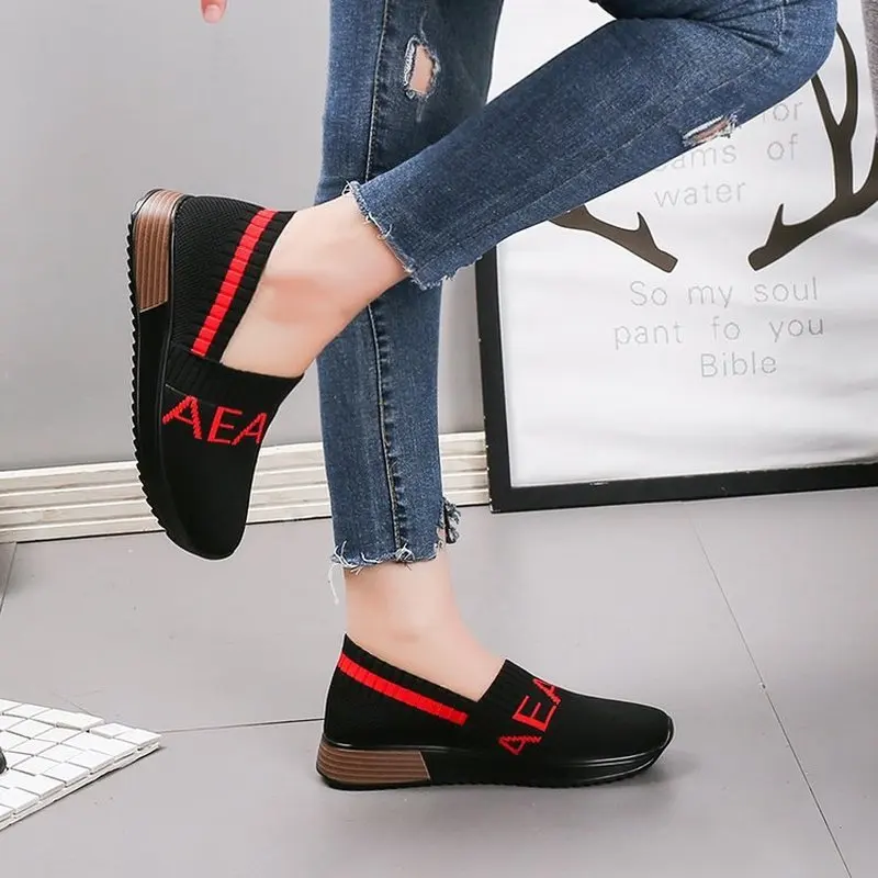 women flats shoes woman breathable mesh sneakers flatform wedges shoe slip on sandals chaussures femme zapatos mujer sapatoH1354 | Обувь