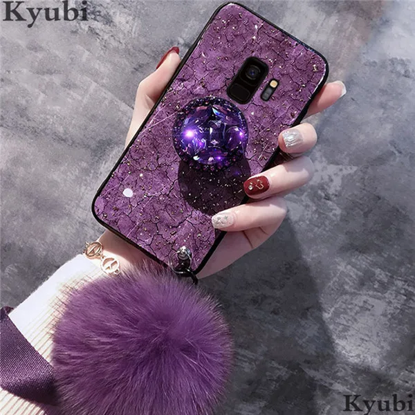Purple Satnd чехол для samsung Galaxy A6 A8 плюс A7 A9 A5 A6S A8S глянцевый чехол для samsung Galaxy A10 A20 A30 A40 A50 A60 A70 - Цвет: Purple