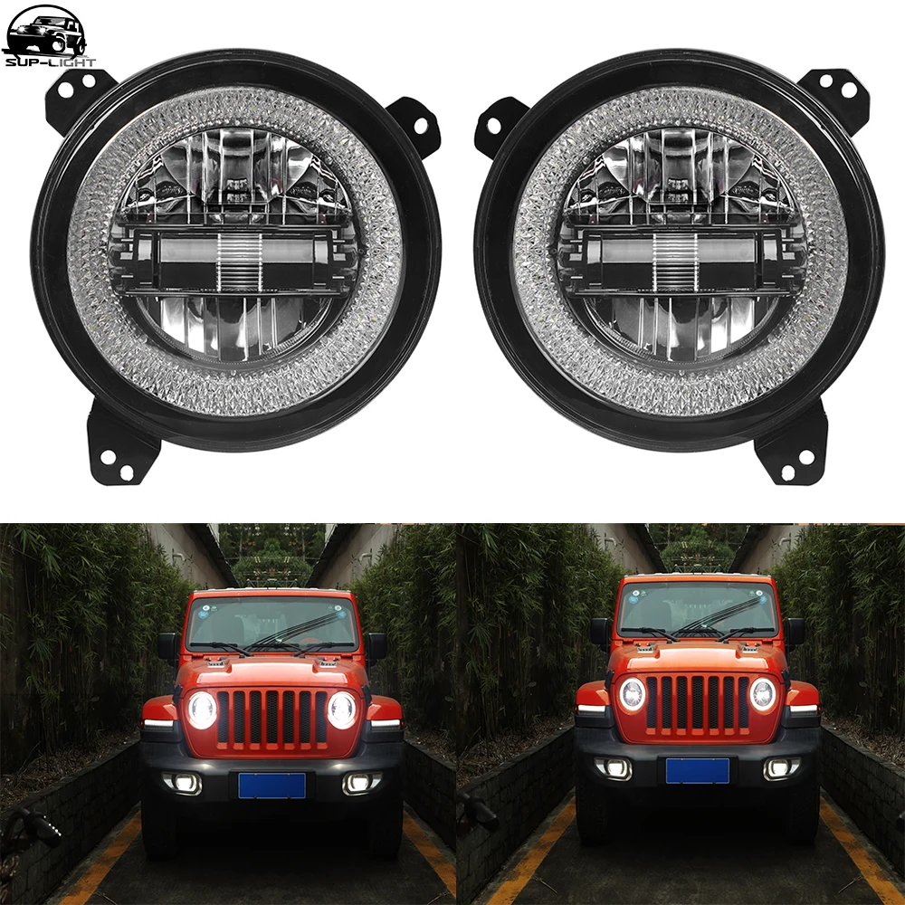 

SUP-LIGHT 2019 New Headlamps with DRL and JL Connecter for 2018 Jeep Wrangler JL Headlight