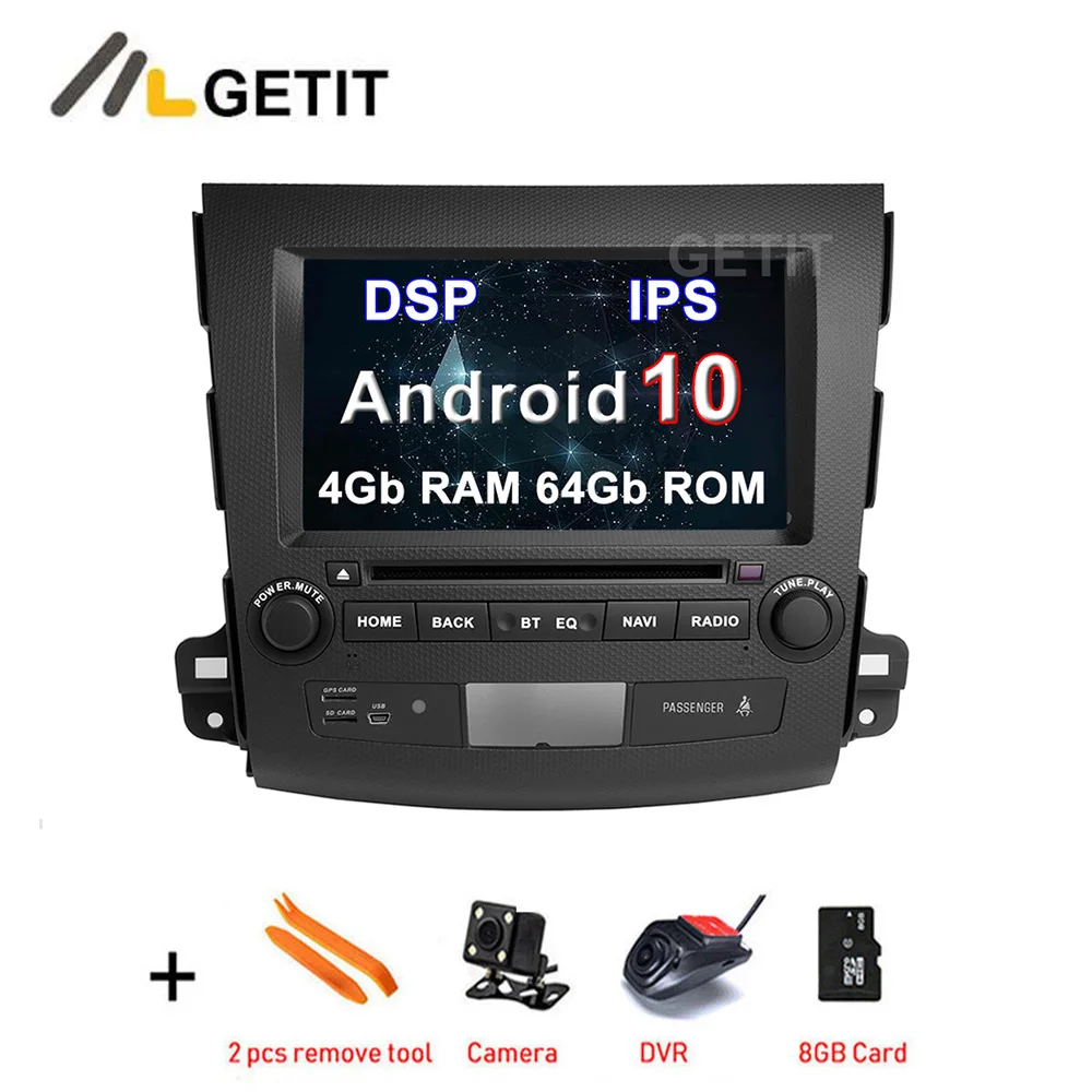 64G IPS DSP Android 10 Автомобильный DVD стерео плеер GPS для Mitsubishi Outlander 2007 2012 с Wi Fi