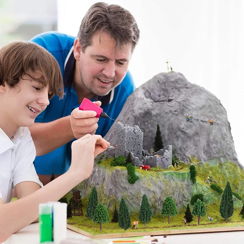 

40 Pcs Plastic Model Trees Artificial Miniature Railroad Scenery Tree Architecture Decor for DIY Scenery Landscape Natural Green