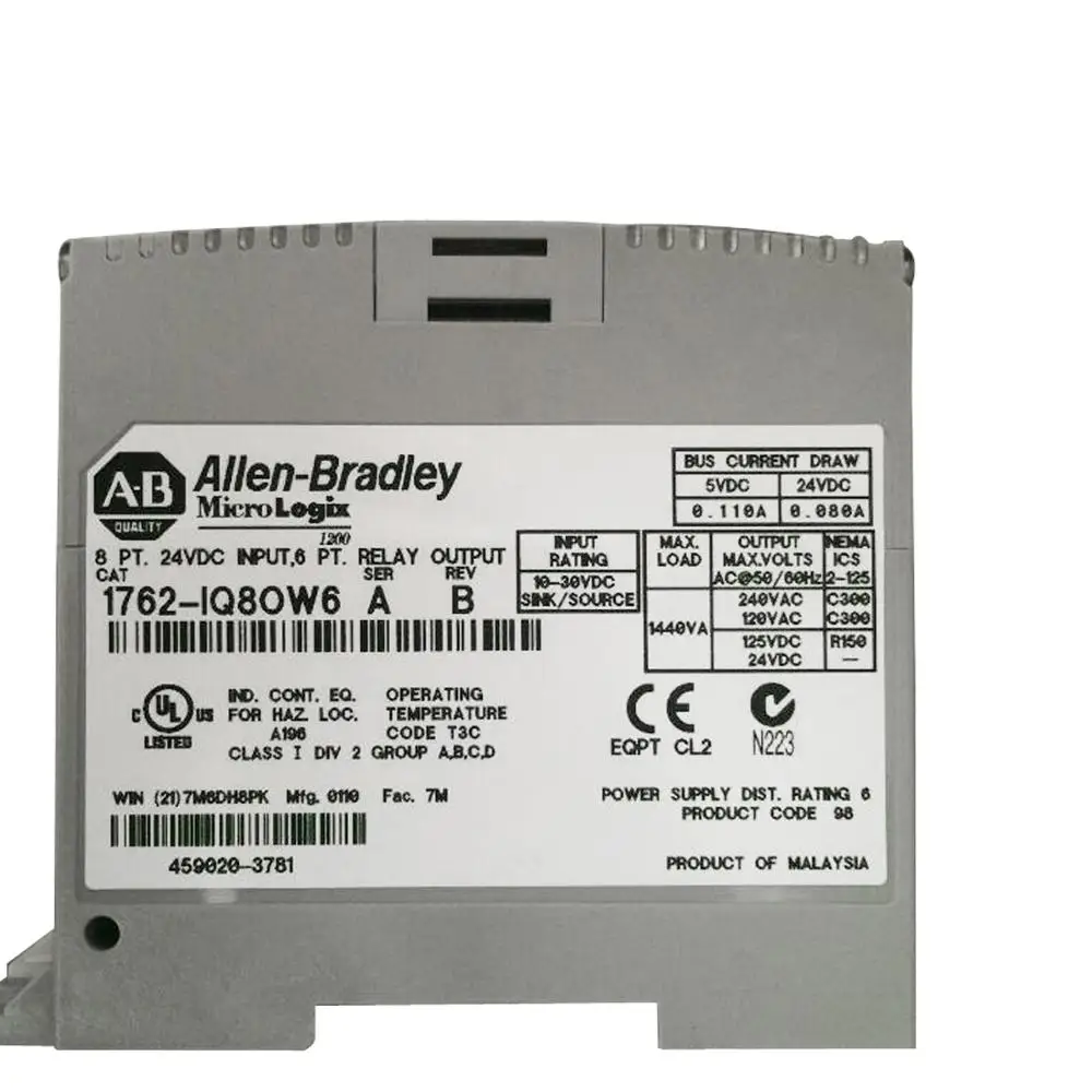 

Новый оригинальный 1762-IQ8OW6 allen bradley plc модуль