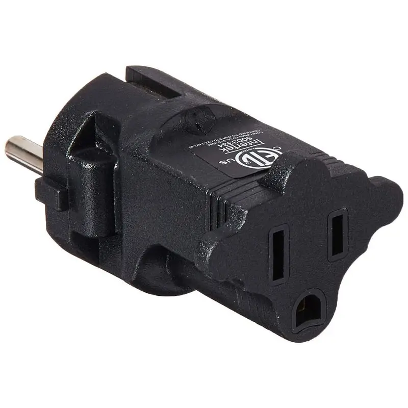 Германия Франция CEE7/7 адаптер для путешествий принимает NEMA 5 15R ETL