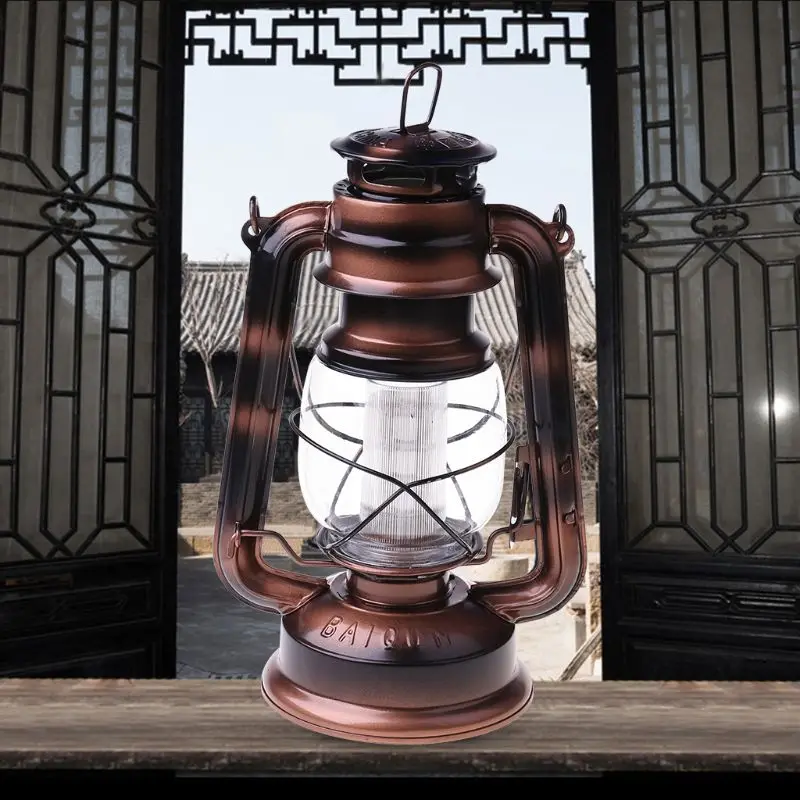 

Vintage LED Lamp Lantern Energy Saving Handheld Flashlight with Hanging Hook for Outdoor Camping Home Decor
