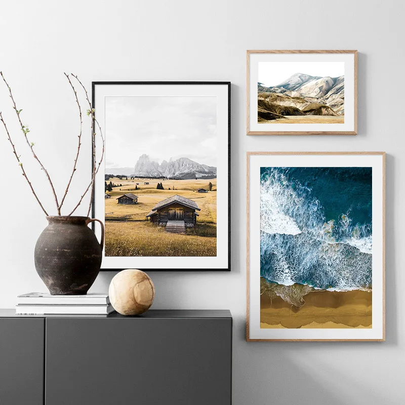 Скандинавская декорация Настенная картина искусство естественный океан волна