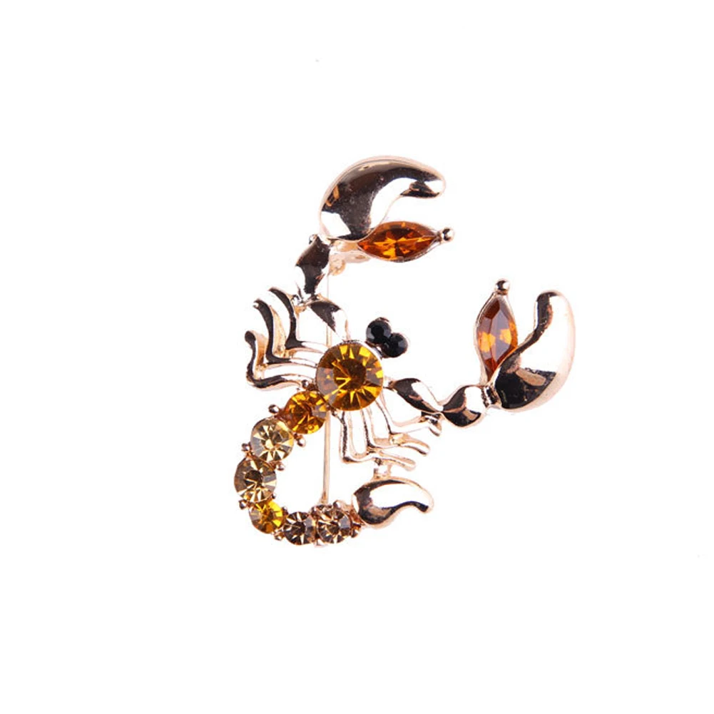 

Fashion Jewelry Wholesale Crystal Brooch Pin Vivid Scorpion Rhinestone Collar Brooches Dress Decoration Clothing Accessories