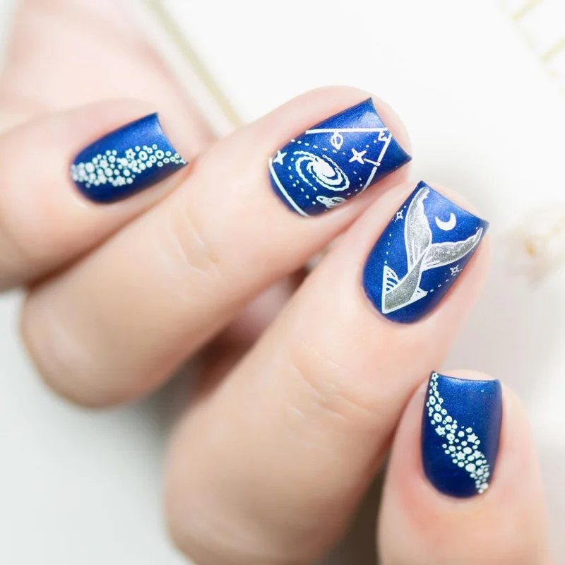 Пластины для стемпинга ногтей BORN PRETTY трафареты маникюра в виде Луны и звезды