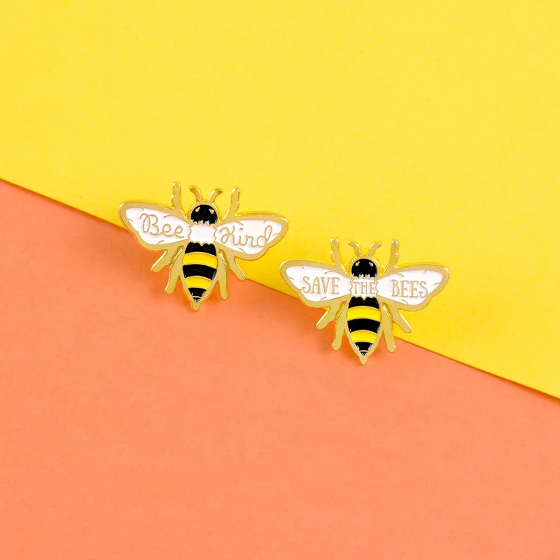Мультяшные Веселые животные желтая Золотая Пчела эмалированная брошь сплав