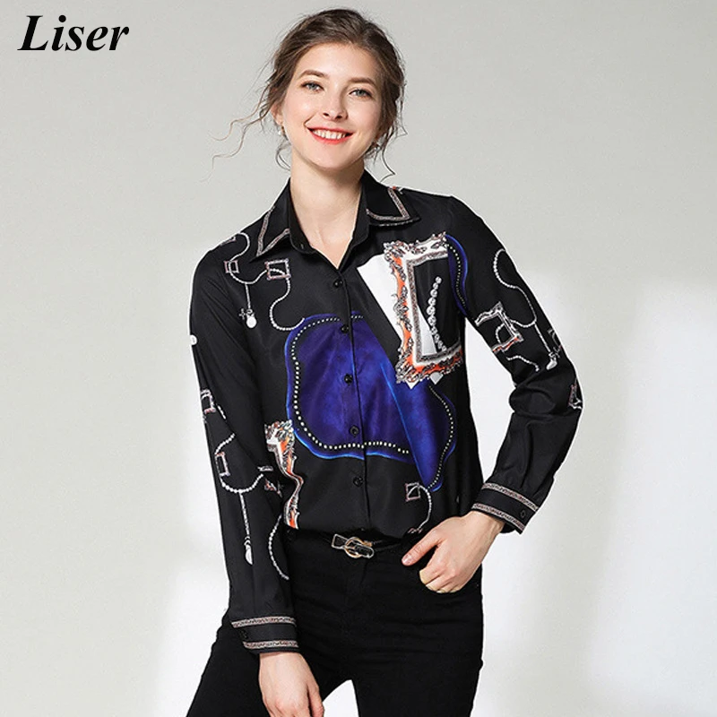 Женские блузы высокого качества модные топы и блузки 2019 винтажная офисная