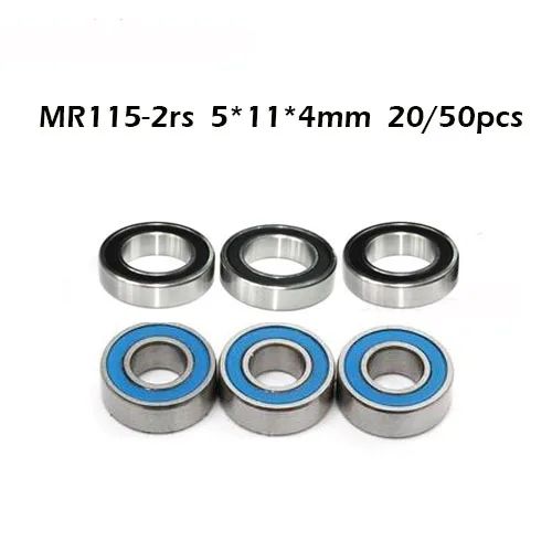 

WHUZF Free Shipping MR115RS Bearing 20/50PCS 5x11x4 mm ABEC-1 Hobby Electric RC MR115 RS 2RS Ball Bearings MR115-2RS